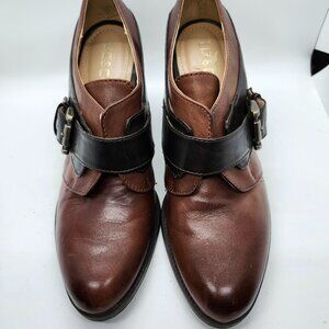 Liz&Co Chelsea Heels Buckle Two Tone Brown Womans Size 7M
